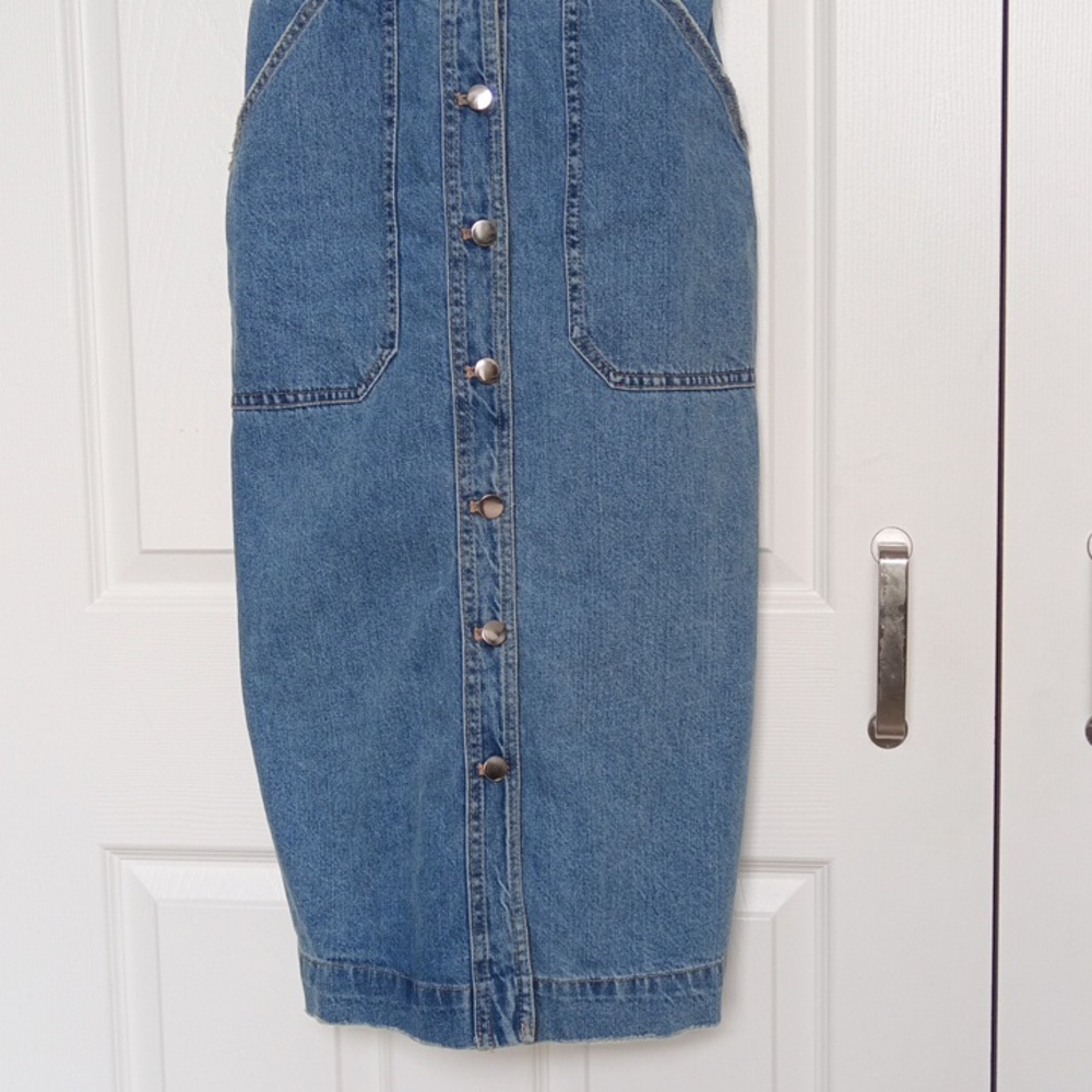 Like-New Ptp15" H&M Blue Denim Button Down Dress - Picture 8 of 16